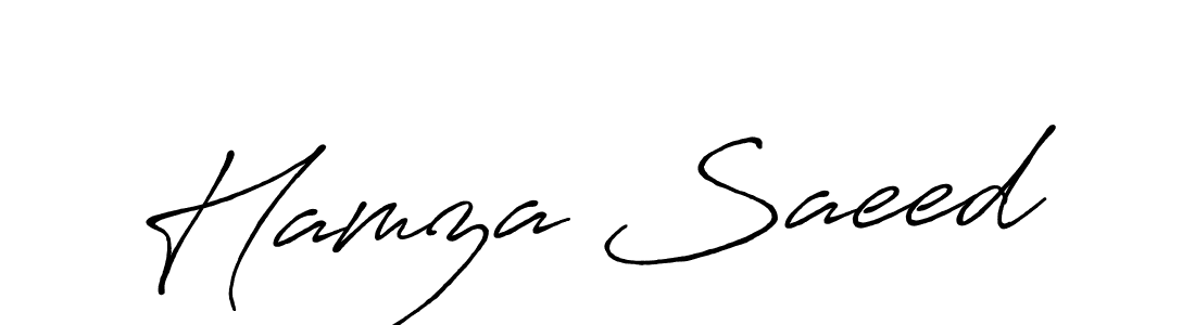 Make a beautiful signature design for name Hamza Saeed. With this signature (Antro_Vectra_Bolder) style, you can create a handwritten signature for free. Hamza Saeed signature style 7 images and pictures png