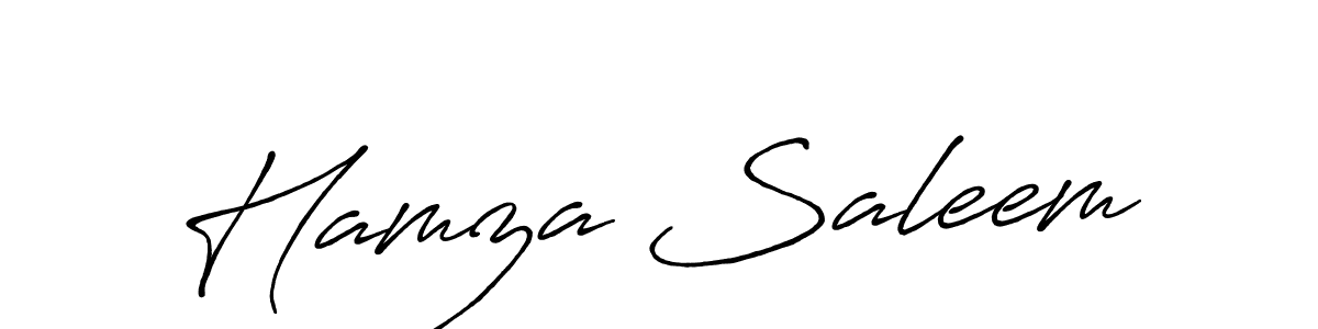 Create a beautiful signature design for name Hamza Saleem. With this signature (Antro_Vectra_Bolder) fonts, you can make a handwritten signature for free. Hamza Saleem signature style 7 images and pictures png