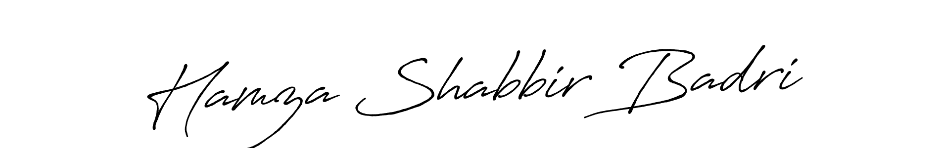 Use a signature maker to create a handwritten signature online. With this signature software, you can design (Antro_Vectra_Bolder) your own signature for name Hamza Shabbir Badri. Hamza Shabbir Badri signature style 7 images and pictures png