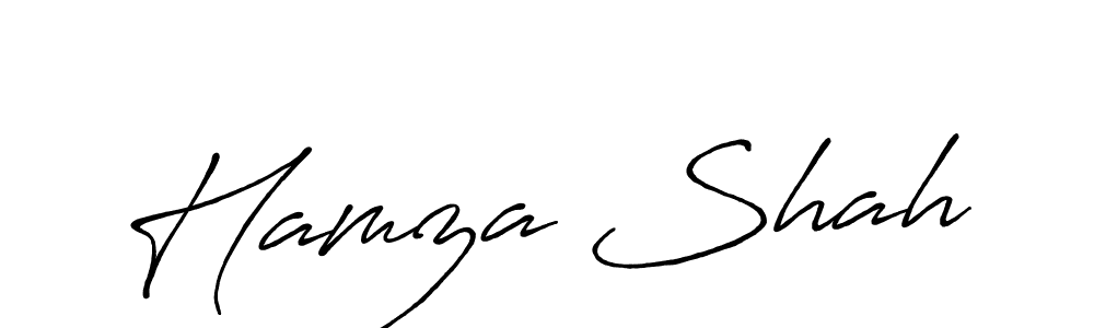 Create a beautiful signature design for name Hamza Shah. With this signature (Antro_Vectra_Bolder) fonts, you can make a handwritten signature for free. Hamza Shah signature style 7 images and pictures png