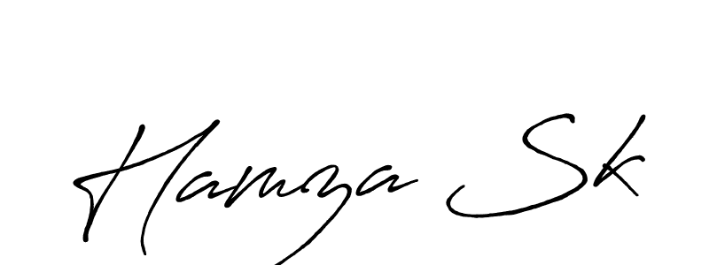 if you are searching for the best signature style for your name Hamza Sk. so please give up your signature search. here we have designed multiple signature styles  using Antro_Vectra_Bolder. Hamza Sk signature style 7 images and pictures png