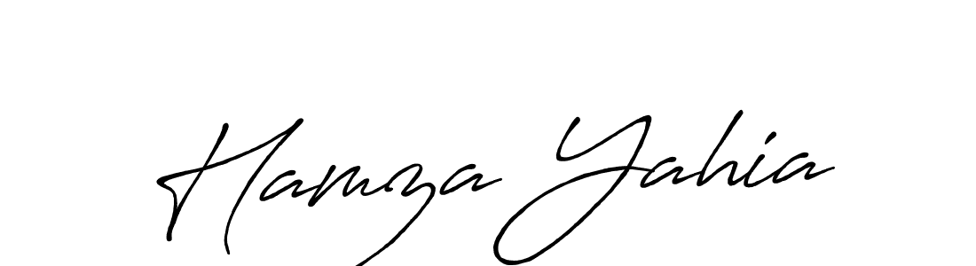 Design your own signature with our free online signature maker. With this signature software, you can create a handwritten (Antro_Vectra_Bolder) signature for name Hamza Yahia. Hamza Yahia signature style 7 images and pictures png