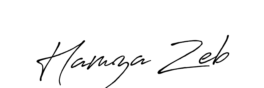 Hamza Zeb stylish signature style. Best Handwritten Sign (Antro_Vectra_Bolder) for my name. Handwritten Signature Collection Ideas for my name Hamza Zeb. Hamza Zeb signature style 7 images and pictures png