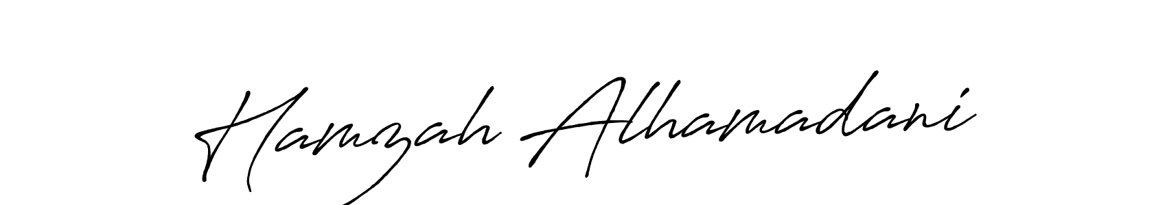 How to make Hamzah Alhamadani name signature. Use Antro_Vectra_Bolder style for creating short signs online. This is the latest handwritten sign. Hamzah Alhamadani signature style 7 images and pictures png