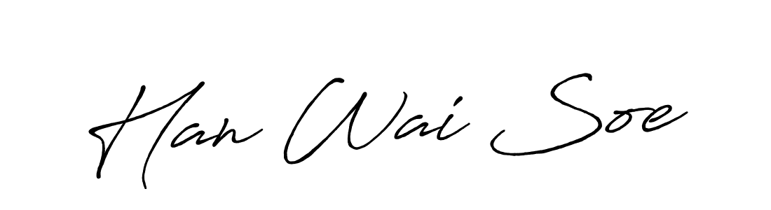 Use a signature maker to create a handwritten signature online. With this signature software, you can design (Antro_Vectra_Bolder) your own signature for name Han Wai Soe. Han Wai Soe signature style 7 images and pictures png