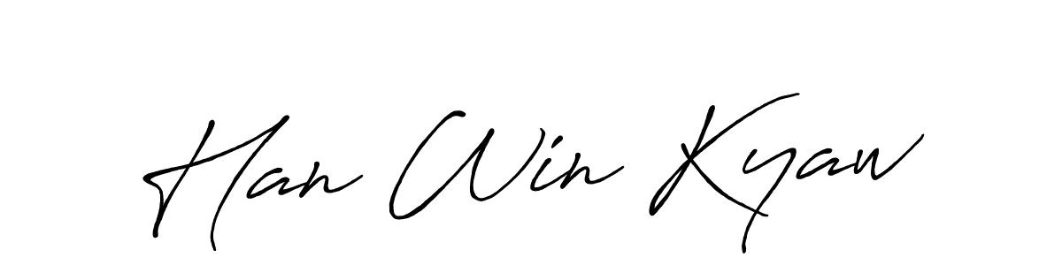 Design your own signature with our free online signature maker. With this signature software, you can create a handwritten (Antro_Vectra_Bolder) signature for name Han Win Kyaw. Han Win Kyaw signature style 7 images and pictures png