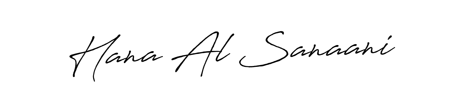 The best way (Antro_Vectra_Bolder) to make a short signature is to pick only two or three words in your name. The name Hana Al Sanaani include a total of six letters. For converting this name. Hana Al Sanaani signature style 7 images and pictures png