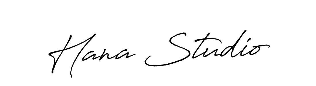 Make a beautiful signature design for name Hana Studio. With this signature (Antro_Vectra_Bolder) style, you can create a handwritten signature for free. Hana Studio signature style 7 images and pictures png