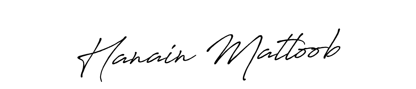 Hanain Matloob stylish signature style. Best Handwritten Sign (Antro_Vectra_Bolder) for my name. Handwritten Signature Collection Ideas for my name Hanain Matloob. Hanain Matloob signature style 7 images and pictures png