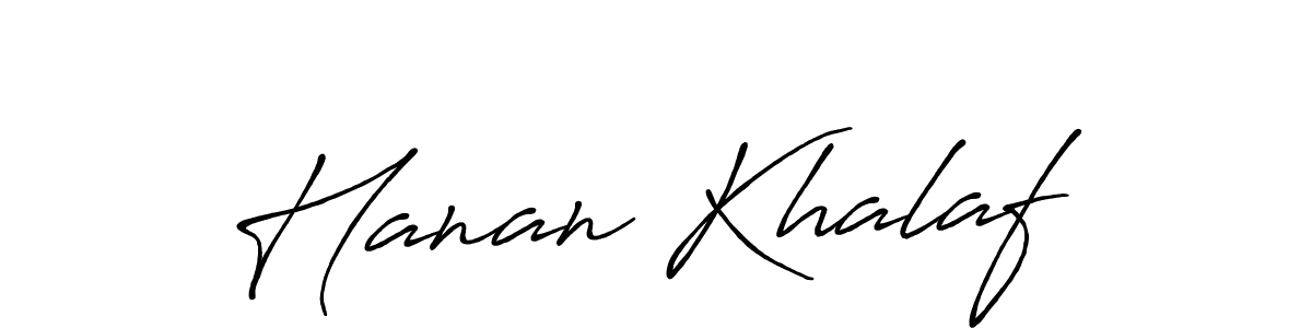 Make a beautiful signature design for name Hanan Khalaf. With this signature (Antro_Vectra_Bolder) style, you can create a handwritten signature for free. Hanan Khalaf signature style 7 images and pictures png