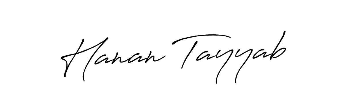 How to make Hanan Tayyab name signature. Use Antro_Vectra_Bolder style for creating short signs online. This is the latest handwritten sign. Hanan Tayyab signature style 7 images and pictures png