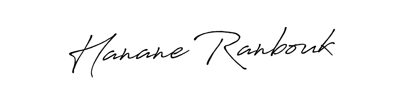 How to make Hanane Ranbouk signature? Antro_Vectra_Bolder is a professional autograph style. Create handwritten signature for Hanane Ranbouk name. Hanane Ranbouk signature style 7 images and pictures png