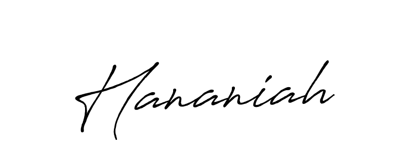 Use a signature maker to create a handwritten signature online. With this signature software, you can design (Antro_Vectra_Bolder) your own signature for name Hananiah. Hananiah signature style 7 images and pictures png