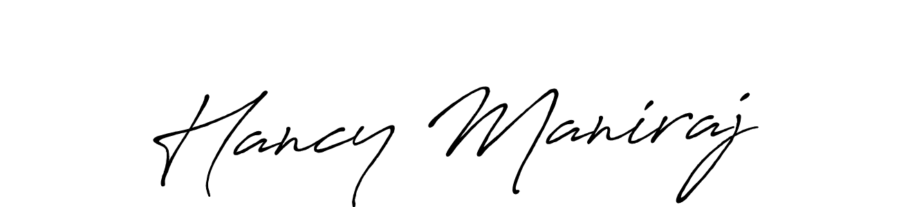 How to make Hancy Maniraj name signature. Use Antro_Vectra_Bolder style for creating short signs online. This is the latest handwritten sign. Hancy Maniraj signature style 7 images and pictures png