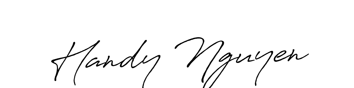 Handy Nguyen stylish signature style. Best Handwritten Sign (Antro_Vectra_Bolder) for my name. Handwritten Signature Collection Ideas for my name Handy Nguyen. Handy Nguyen signature style 7 images and pictures png