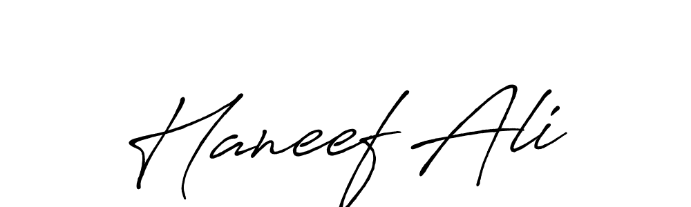 Create a beautiful signature design for name Haneef Ali. With this signature (Antro_Vectra_Bolder) fonts, you can make a handwritten signature for free. Haneef Ali signature style 7 images and pictures png