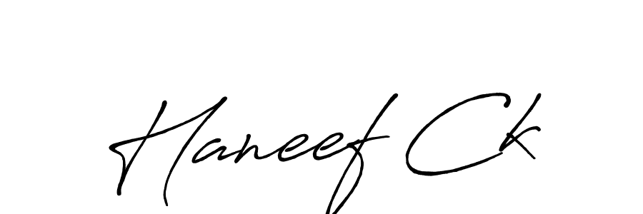 The best way (Antro_Vectra_Bolder) to make a short signature is to pick only two or three words in your name. The name Haneef Ck include a total of six letters. For converting this name. Haneef Ck signature style 7 images and pictures png