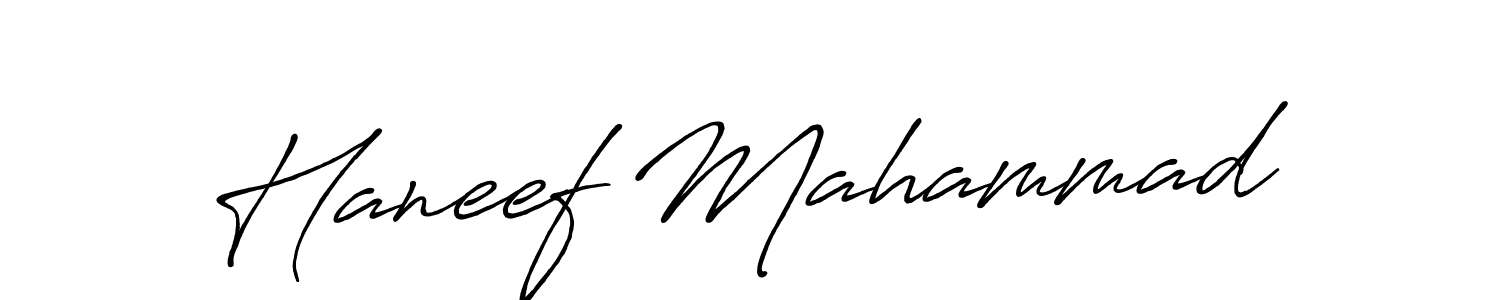 Make a beautiful signature design for name Haneef Mahammad. With this signature (Antro_Vectra_Bolder) style, you can create a handwritten signature for free. Haneef Mahammad signature style 7 images and pictures png