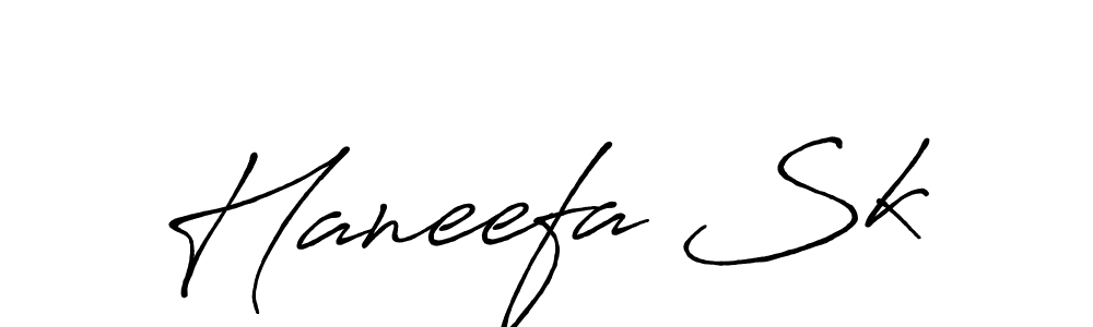 How to make Haneefa Sk name signature. Use Antro_Vectra_Bolder style for creating short signs online. This is the latest handwritten sign. Haneefa Sk signature style 7 images and pictures png