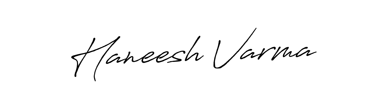 Create a beautiful signature design for name Haneesh Varma. With this signature (Antro_Vectra_Bolder) fonts, you can make a handwritten signature for free. Haneesh Varma signature style 7 images and pictures png