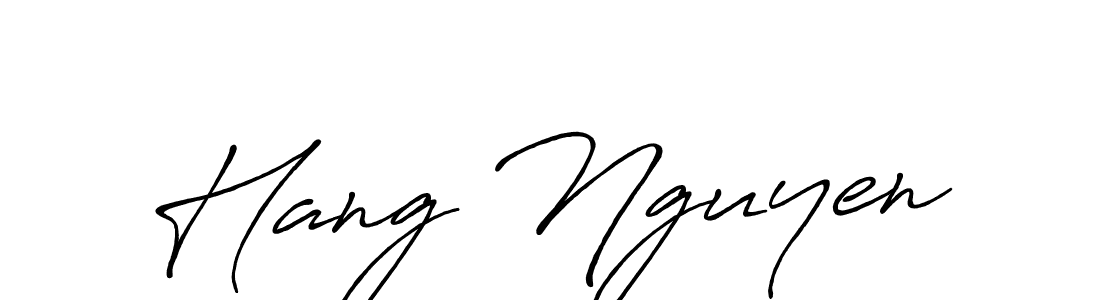 The best way (Antro_Vectra_Bolder) to make a short signature is to pick only two or three words in your name. The name Hang Nguyen include a total of six letters. For converting this name. Hang Nguyen signature style 7 images and pictures png