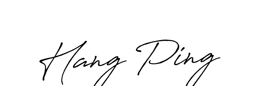 Similarly Antro_Vectra_Bolder is the best handwritten signature design. Signature creator online .You can use it as an online autograph creator for name Hang Ping. Hang Ping signature style 7 images and pictures png