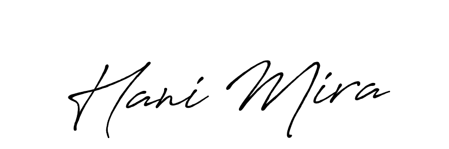 Use a signature maker to create a handwritten signature online. With this signature software, you can design (Antro_Vectra_Bolder) your own signature for name Hani Mira. Hani Mira signature style 7 images and pictures png