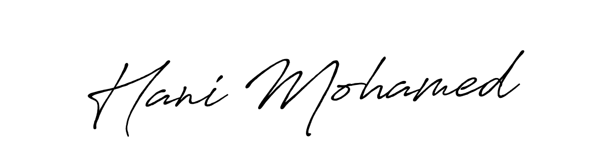 Use a signature maker to create a handwritten signature online. With this signature software, you can design (Antro_Vectra_Bolder) your own signature for name Hani Mohamed. Hani Mohamed signature style 7 images and pictures png