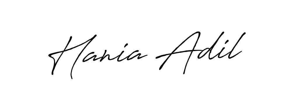 Create a beautiful signature design for name Hania Adil. With this signature (Antro_Vectra_Bolder) fonts, you can make a handwritten signature for free. Hania Adil signature style 7 images and pictures png