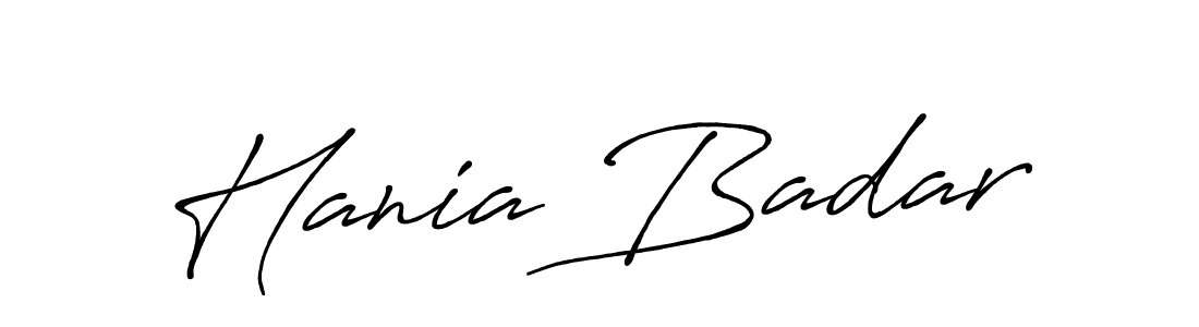 Use a signature maker to create a handwritten signature online. With this signature software, you can design (Antro_Vectra_Bolder) your own signature for name Hania Badar. Hania Badar signature style 7 images and pictures png