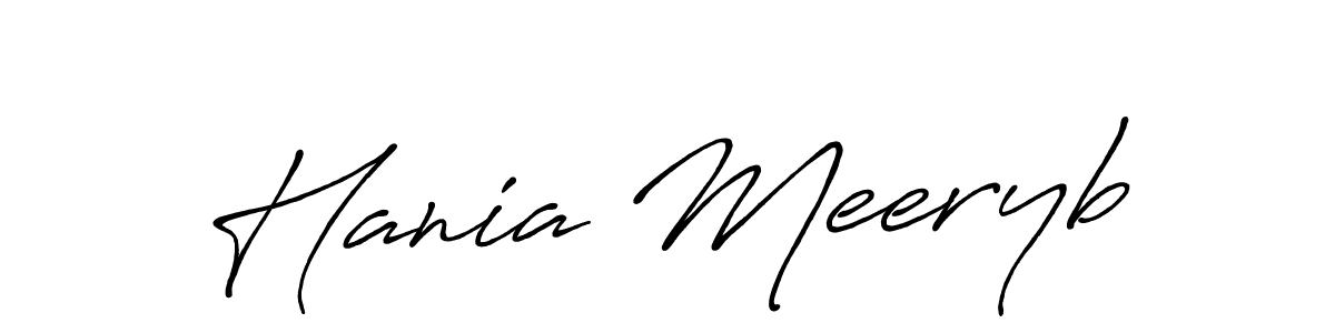 Antro_Vectra_Bolder is a professional signature style that is perfect for those who want to add a touch of class to their signature. It is also a great choice for those who want to make their signature more unique. Get Hania Meeryb name to fancy signature for free. Hania Meeryb signature style 7 images and pictures png