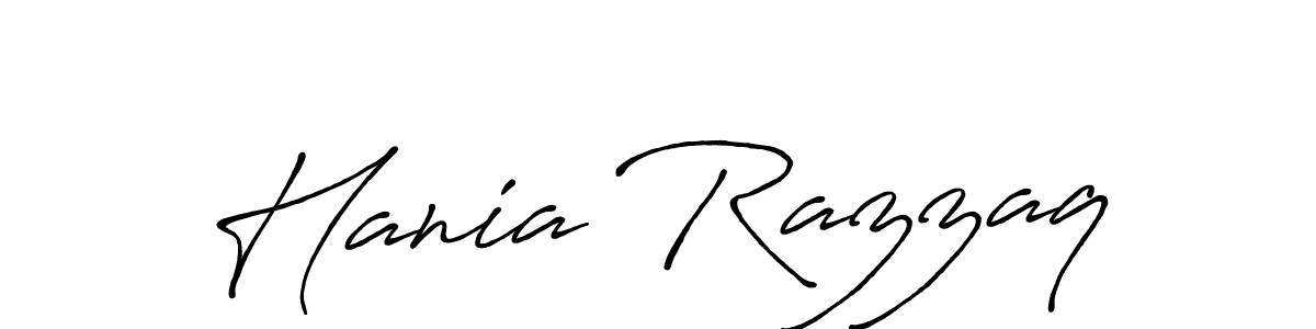 Design your own signature with our free online signature maker. With this signature software, you can create a handwritten (Antro_Vectra_Bolder) signature for name Hania Razzaq. Hania Razzaq signature style 7 images and pictures png