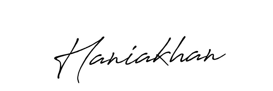 Design your own signature with our free online signature maker. With this signature software, you can create a handwritten (Antro_Vectra_Bolder) signature for name Haniakhan. Haniakhan signature style 7 images and pictures png