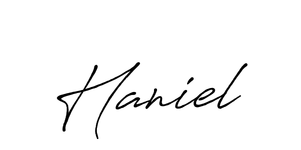 Make a beautiful signature design for name Haniel. With this signature (Antro_Vectra_Bolder) style, you can create a handwritten signature for free. Haniel signature style 7 images and pictures png