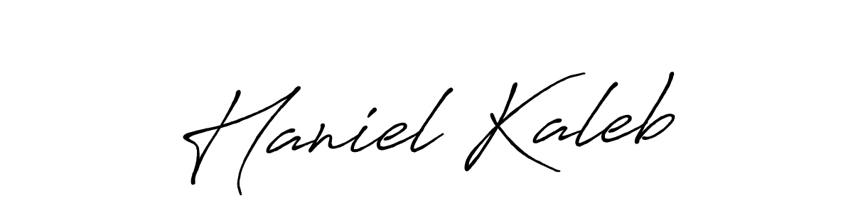 Similarly Antro_Vectra_Bolder is the best handwritten signature design. Signature creator online .You can use it as an online autograph creator for name Haniel Kaleb. Haniel Kaleb signature style 7 images and pictures png