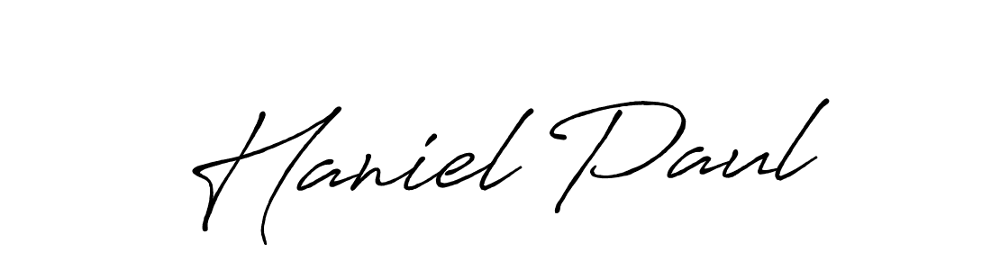 Create a beautiful signature design for name Haniel Paul. With this signature (Antro_Vectra_Bolder) fonts, you can make a handwritten signature for free. Haniel Paul signature style 7 images and pictures png