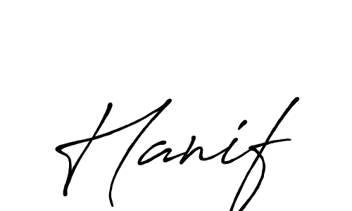 Create a beautiful signature design for name Hanif. With this signature (Antro_Vectra_Bolder) fonts, you can make a handwritten signature for free. Hanif signature style 7 images and pictures png
