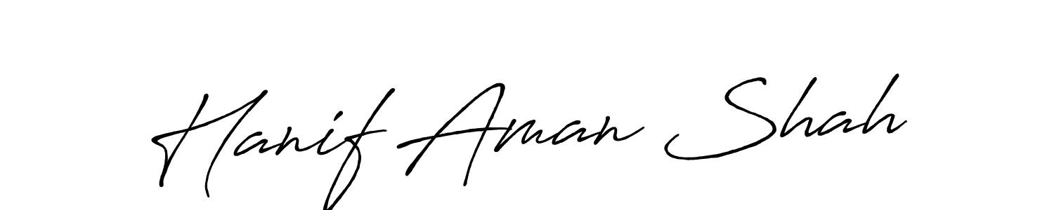 The best way (Antro_Vectra_Bolder) to make a short signature is to pick only two or three words in your name. The name Hanif Aman Shah include a total of six letters. For converting this name. Hanif Aman Shah signature style 7 images and pictures png
