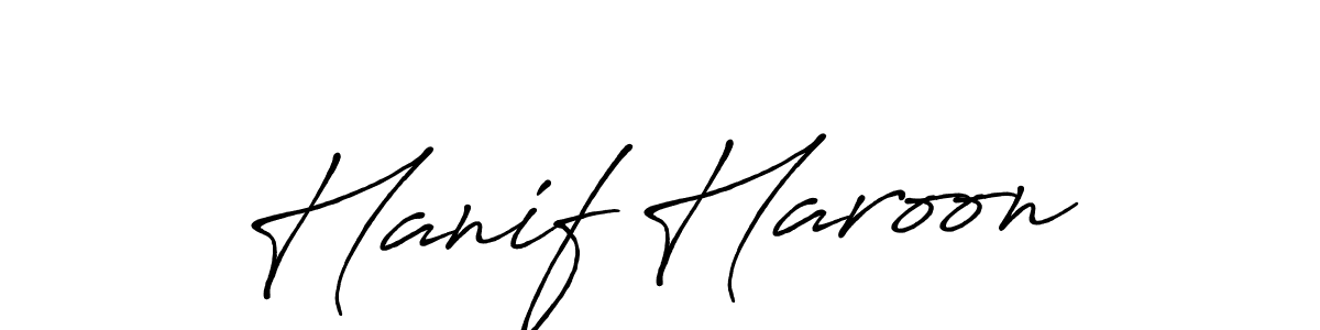 Make a short Hanif Haroon signature style. Manage your documents anywhere anytime using Antro_Vectra_Bolder. Create and add eSignatures, submit forms, share and send files easily. Hanif Haroon signature style 7 images and pictures png