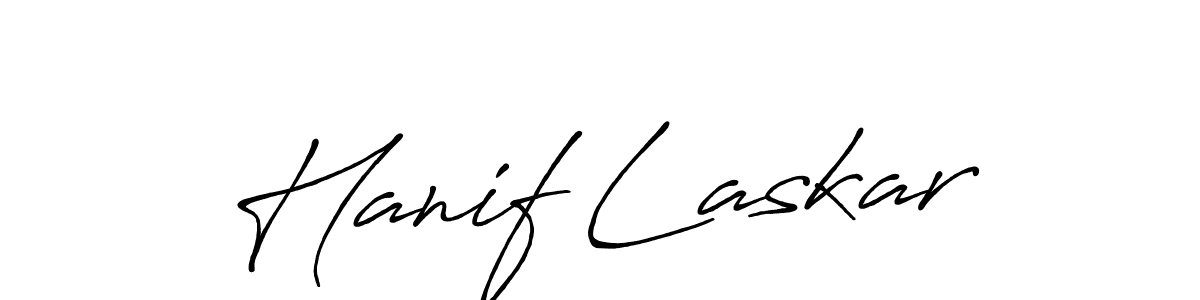 Make a beautiful signature design for name Hanif Laskar. With this signature (Antro_Vectra_Bolder) style, you can create a handwritten signature for free. Hanif Laskar signature style 7 images and pictures png