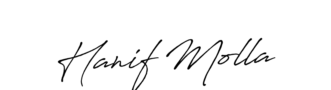 Also we have Hanif Molla name is the best signature style. Create professional handwritten signature collection using Antro_Vectra_Bolder autograph style. Hanif Molla signature style 7 images and pictures png