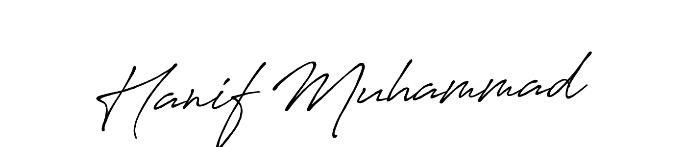 Design your own signature with our free online signature maker. With this signature software, you can create a handwritten (Antro_Vectra_Bolder) signature for name Hanif Muhammad. Hanif Muhammad signature style 7 images and pictures png