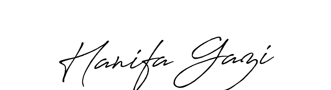 Design your own signature with our free online signature maker. With this signature software, you can create a handwritten (Antro_Vectra_Bolder) signature for name Hanifa Gazi. Hanifa Gazi signature style 7 images and pictures png