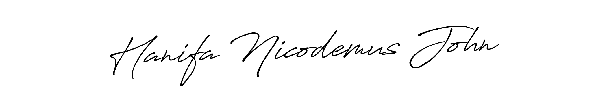 Create a beautiful signature design for name Hanifa Nicodemus John. With this signature (Antro_Vectra_Bolder) fonts, you can make a handwritten signature for free. Hanifa Nicodemus John signature style 7 images and pictures png