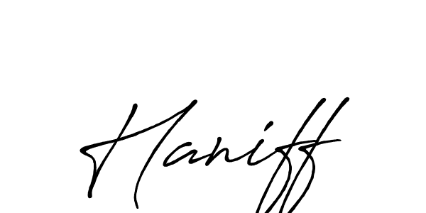Haniff stylish signature style. Best Handwritten Sign (Antro_Vectra_Bolder) for my name. Handwritten Signature Collection Ideas for my name Haniff. Haniff signature style 7 images and pictures png