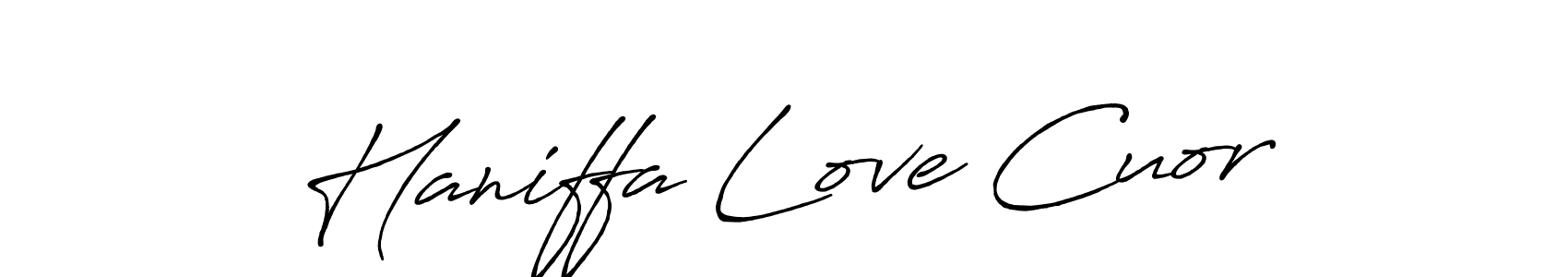 How to make Haniffa Love Cuor signature? Antro_Vectra_Bolder is a professional autograph style. Create handwritten signature for Haniffa Love Cuor name. Haniffa Love Cuor signature style 7 images and pictures png