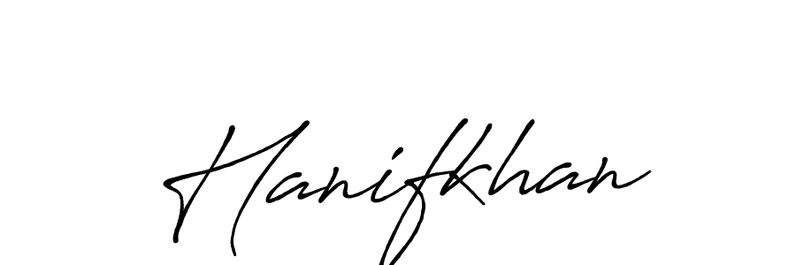 Use a signature maker to create a handwritten signature online. With this signature software, you can design (Antro_Vectra_Bolder) your own signature for name Hanifkhan. Hanifkhan signature style 7 images and pictures png