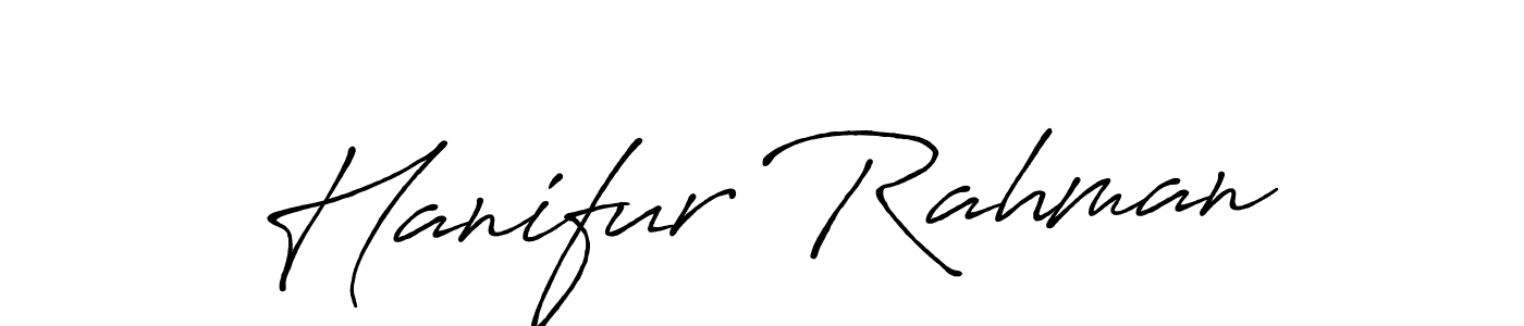 How to make Hanifur Rahman name signature. Use Antro_Vectra_Bolder style for creating short signs online. This is the latest handwritten sign. Hanifur Rahman signature style 7 images and pictures png