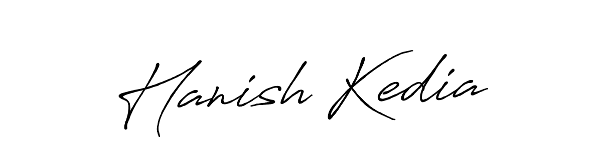 Use a signature maker to create a handwritten signature online. With this signature software, you can design (Antro_Vectra_Bolder) your own signature for name Hanish Kedia. Hanish Kedia signature style 7 images and pictures png