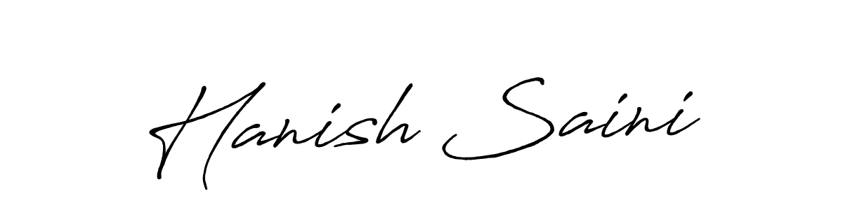 if you are searching for the best signature style for your name Hanish Saini. so please give up your signature search. here we have designed multiple signature styles  using Antro_Vectra_Bolder. Hanish Saini signature style 7 images and pictures png